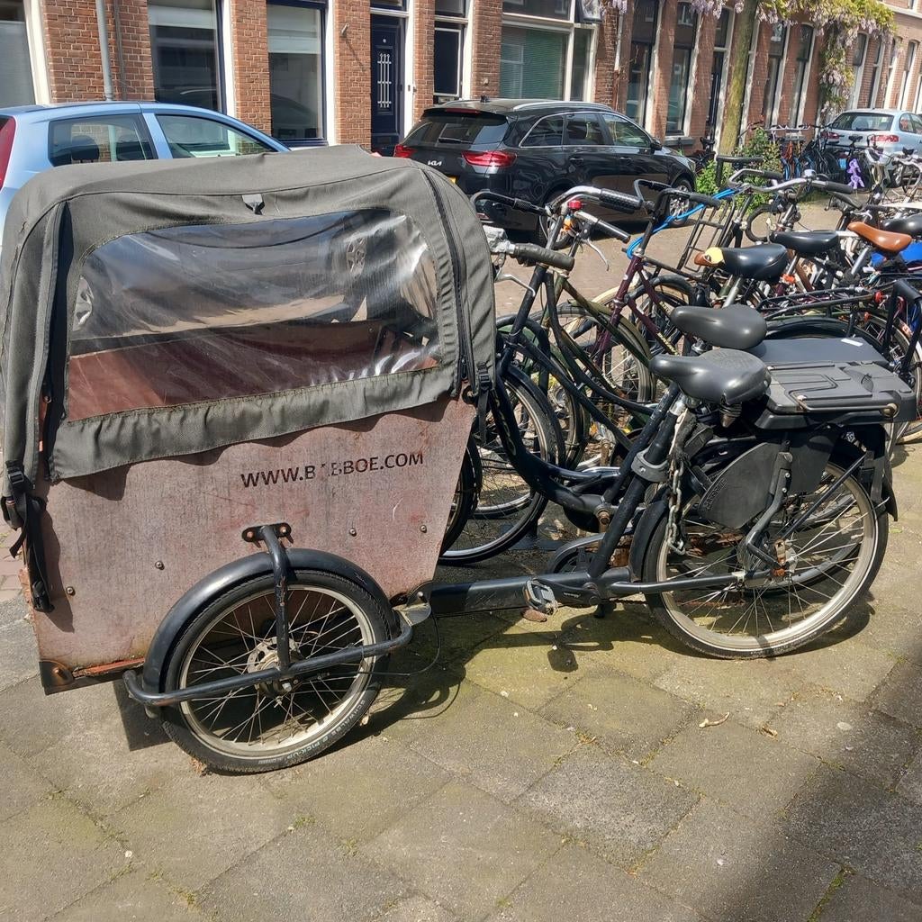 Babboe bakfiets opknapper (elektrisch aangedreven), Ophalen, Gebruikt, 4 kinderen of meer, Huif