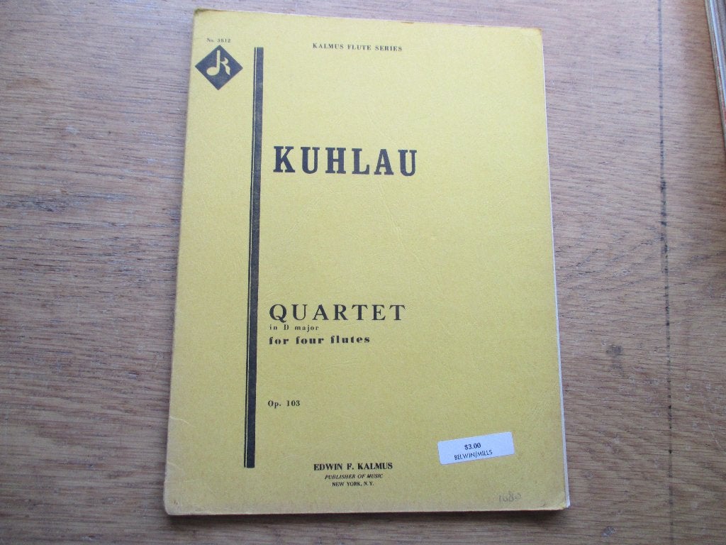 Kuhlau Kwintet in Bes majeur voor 4 dwars fluiten Op. 103, Muziek en Instrumenten, Gebruikt, Klassiek, Dwarsfluit of Piccolo, Ophalen of Verzenden