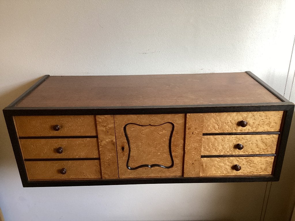 Halkastje, bijzonder hout, 6 laatjes en deurtje, Antiek en Kunst, Ophalen