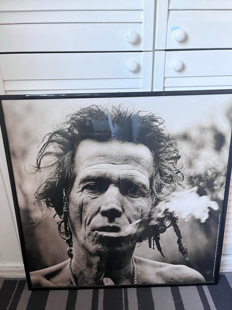 1e drukprint poster Keith Richard - Anton Corbijn, Gebruikt, Deurposter of groter, Vierkant, Ophalen of Verzenden