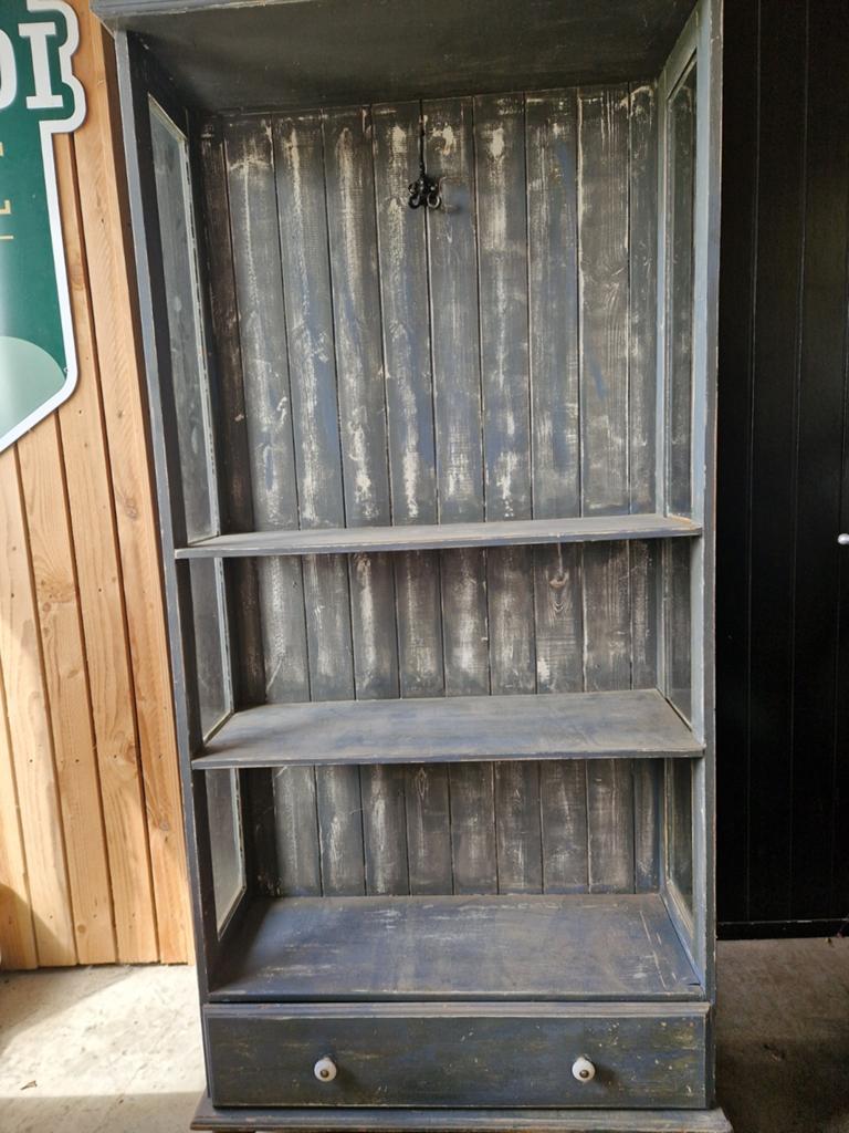 Kast grijs vintage look, Ophalen, Gebruikt, 50 tot 100 cm, 25 tot 50 cm