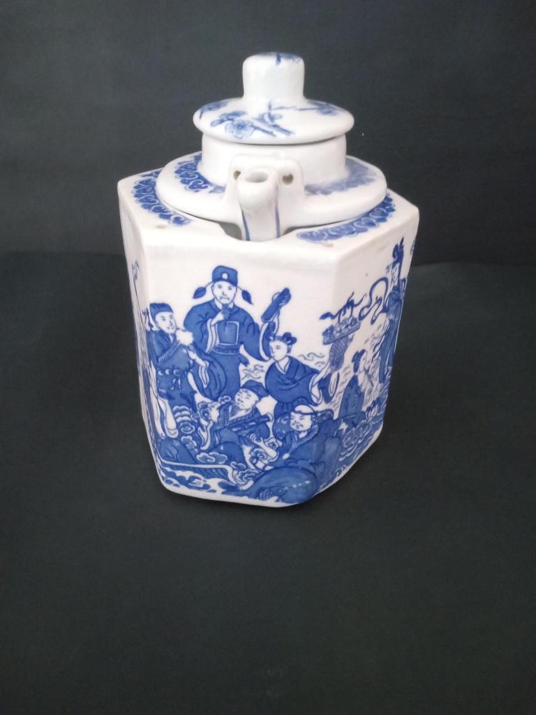 antieke chinoise wijnwarmer blauw&wit, Antiek en Kunst, Ophalen