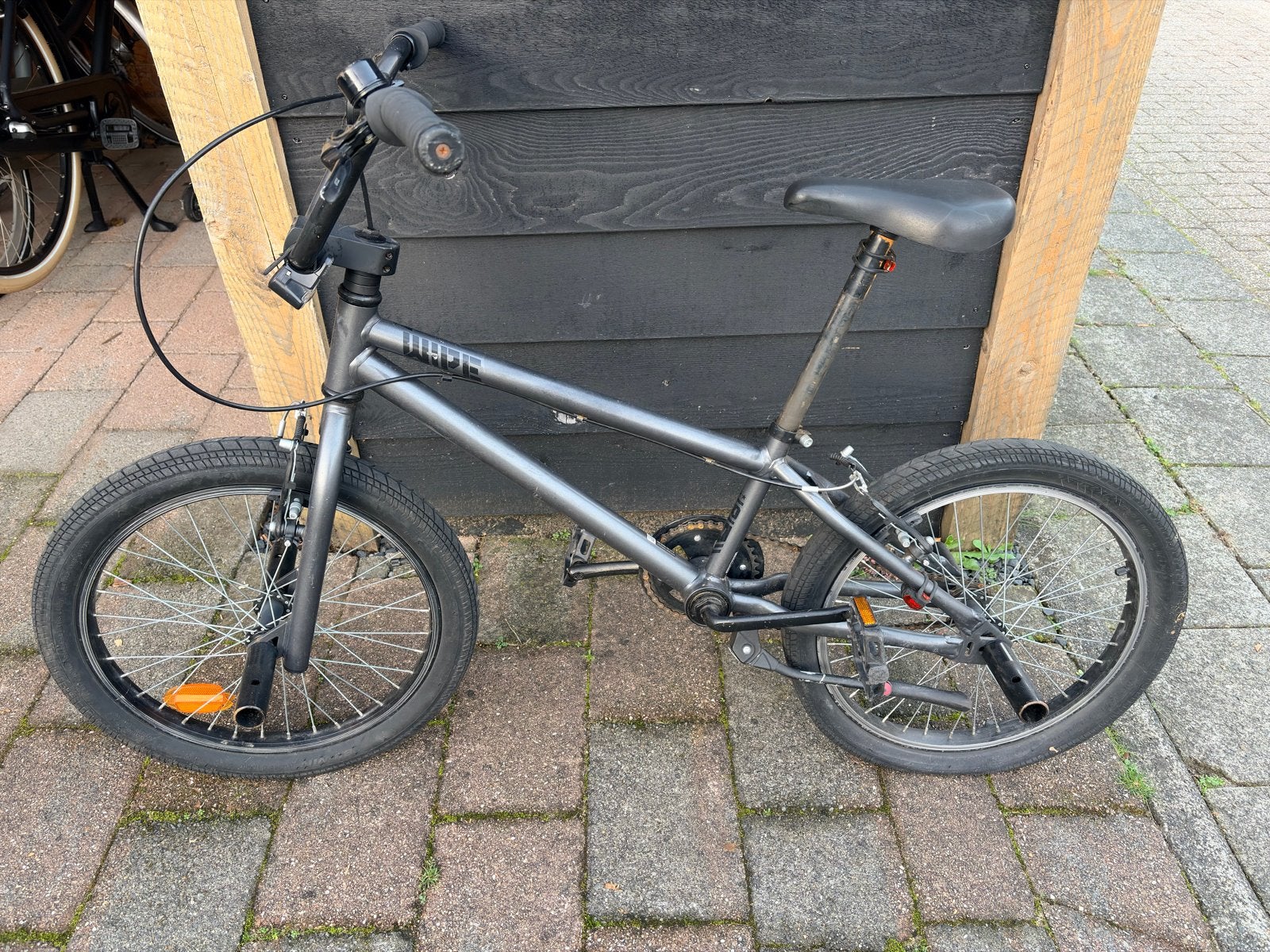 BTWIN BMX-fiets Wipe 100 20 inch - donkergrijs, Ophalen, Staal, Velgrem, V-brakes