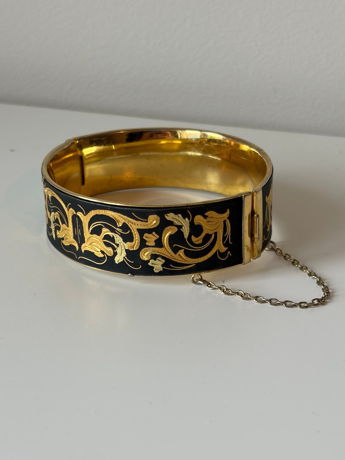 Vintage Spaanse Toledo Damascene Armband Goud, Ophalen of Verzenden, Gebruikt, Goud, Overige materialen