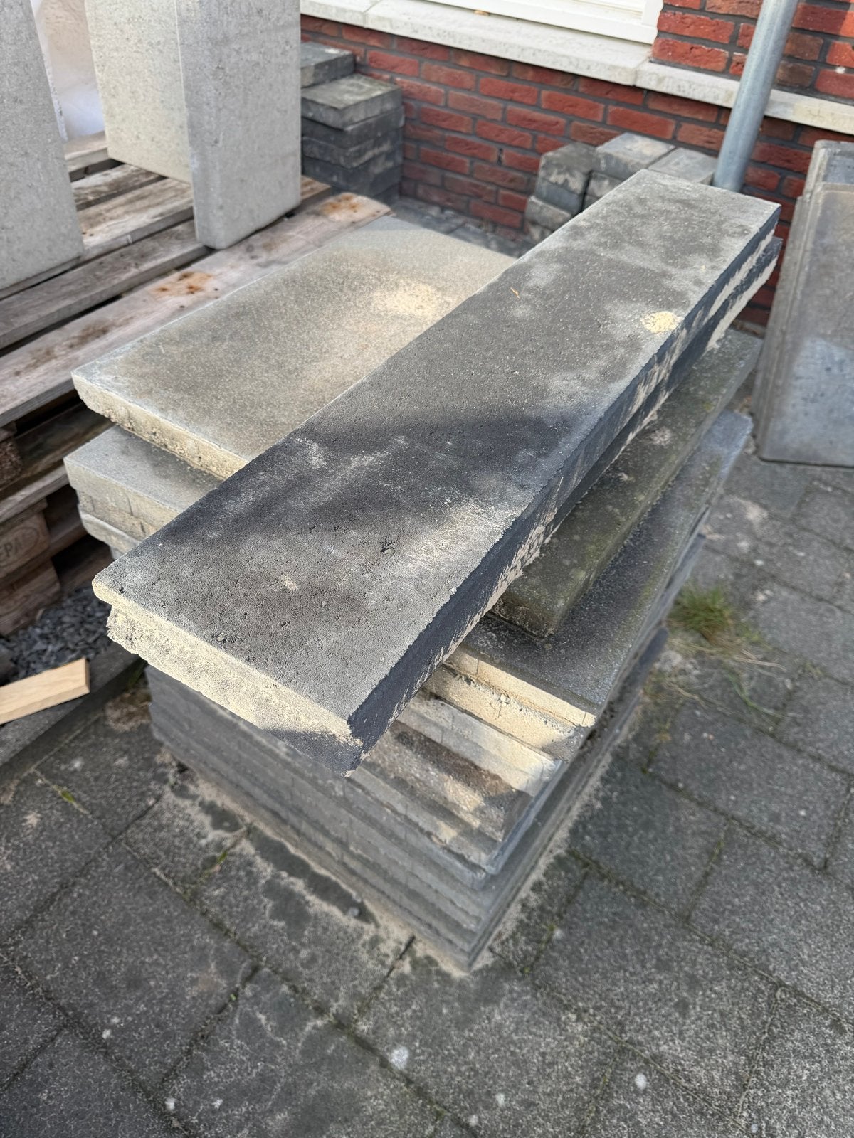 11 stks Opsluitband beton gebruikt, Ophalen, Gebruikt, Klinkers, 10 m² of meer