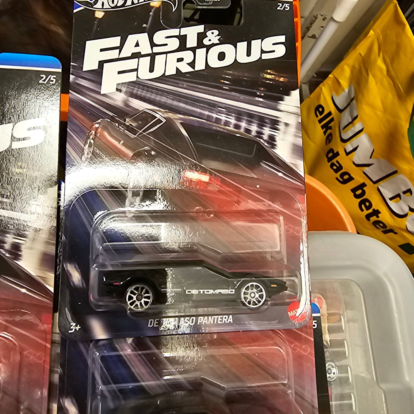 Hot Wheels Fast & Furious De Tomaso Pantera 2/5, Mattel Inc., 636 Girard Avenue, East Aurora, NY 14052, USA, Nieuw, Ophalen of Verzenden