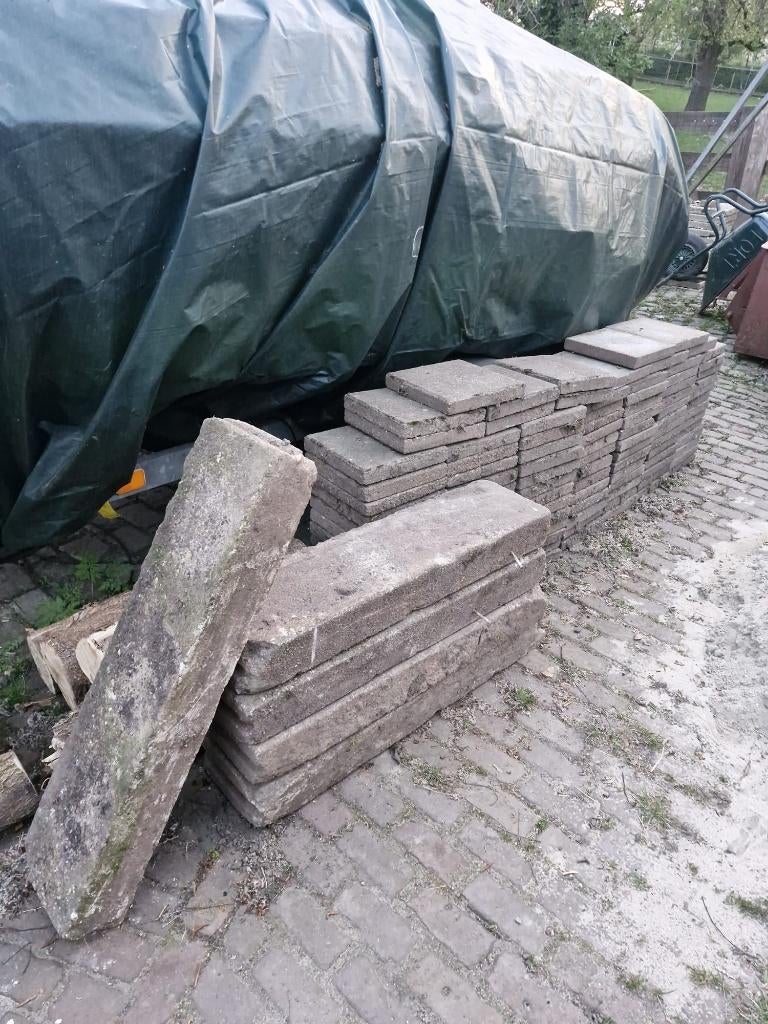 5 betonbanden stoepranden trottoirbanden, Tuin en Terras, Tegels en Klinkers, Ophalen, Gebruikt, Beton, Overige typen