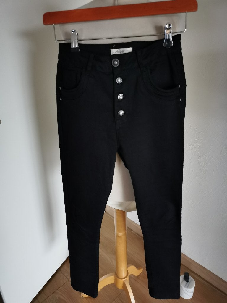 Jewelly zwarte jeans maat S; als nieuw, Maat 38/40 (M), Zwart, Ophalen of Verzenden, Zo goed als nieuw