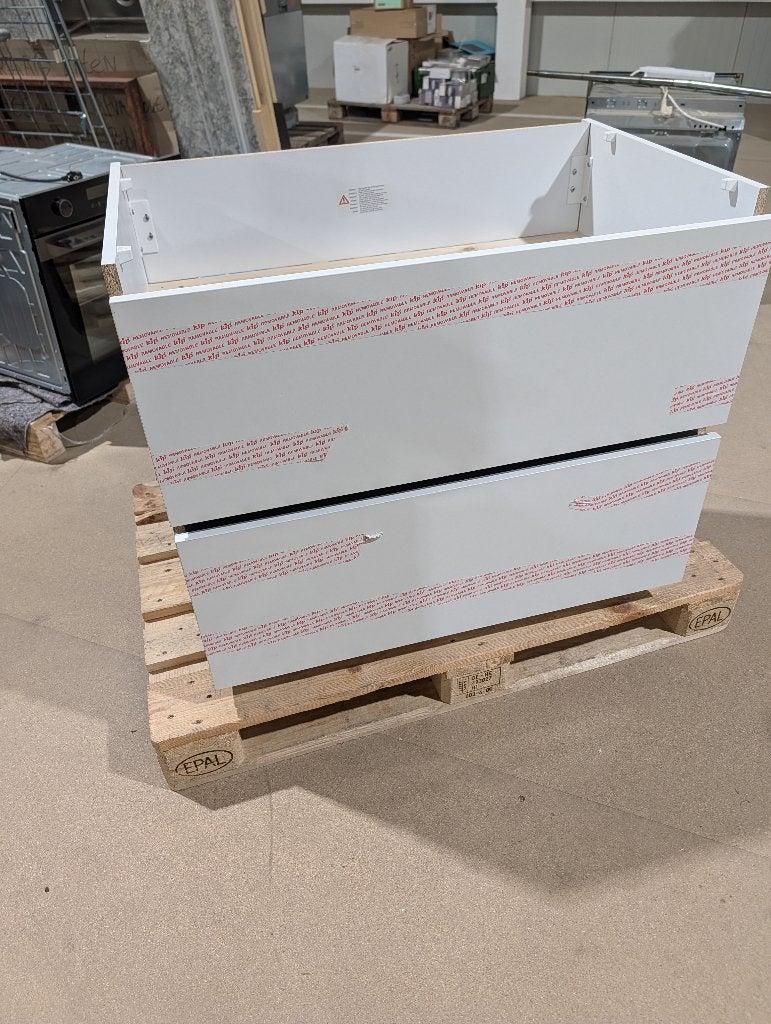Häcker kookplaatkast (90cm) - Kristalwit, Huis en Inrichting, Ophalen, Nieuw, Wit, Overige typen