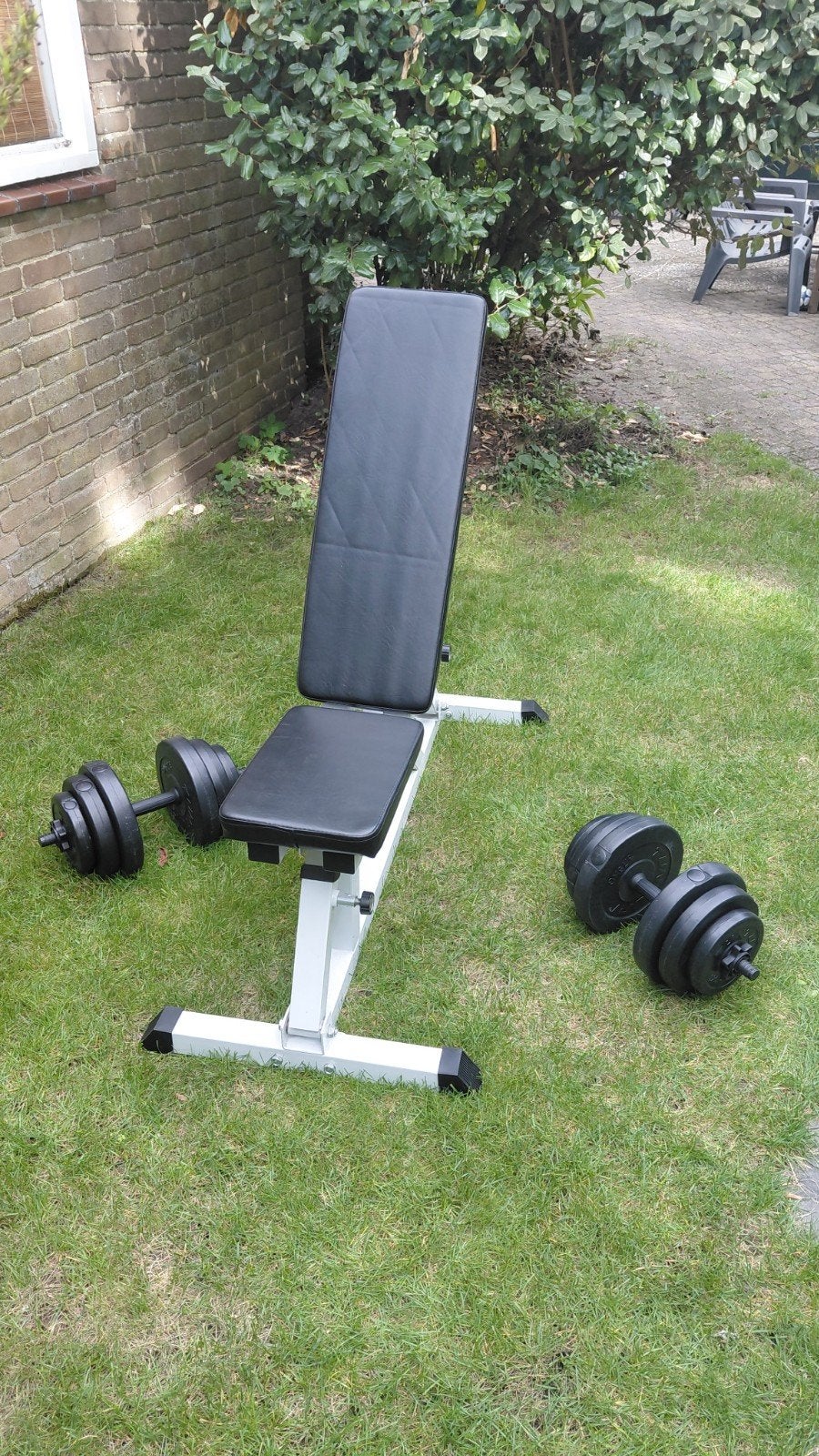 Verstelbare fitnessbank met dumbbells, Ophalen of Verzenden