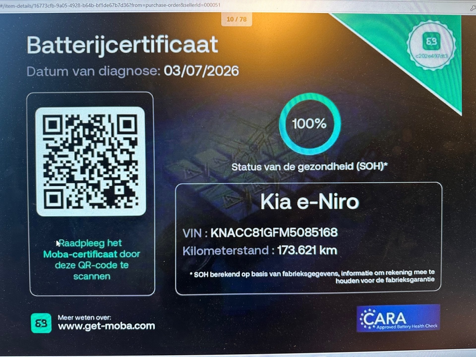 Kia E-Niro DynamicPlusLine 64 kWh FASE 3 SOH100%|PANO|CAMERA, Auto's, 95 min, Zwart, 1712 kg, Leder en Stof