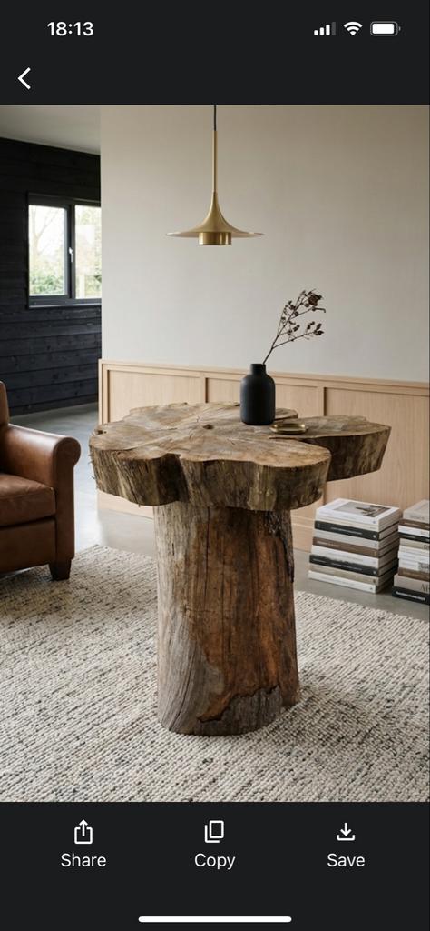 Unieke boomstam bijzettafel - Natuurlijke charme, Ophalen of Verzenden, Zo goed als nieuw