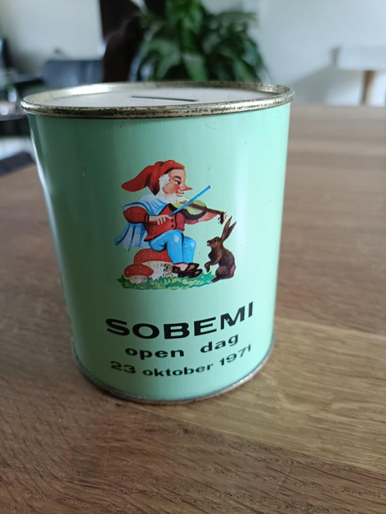 Blikken spaarpot, Verzamelen, Overige Verzamelen, Gebruikt, Ophalen of Verzenden