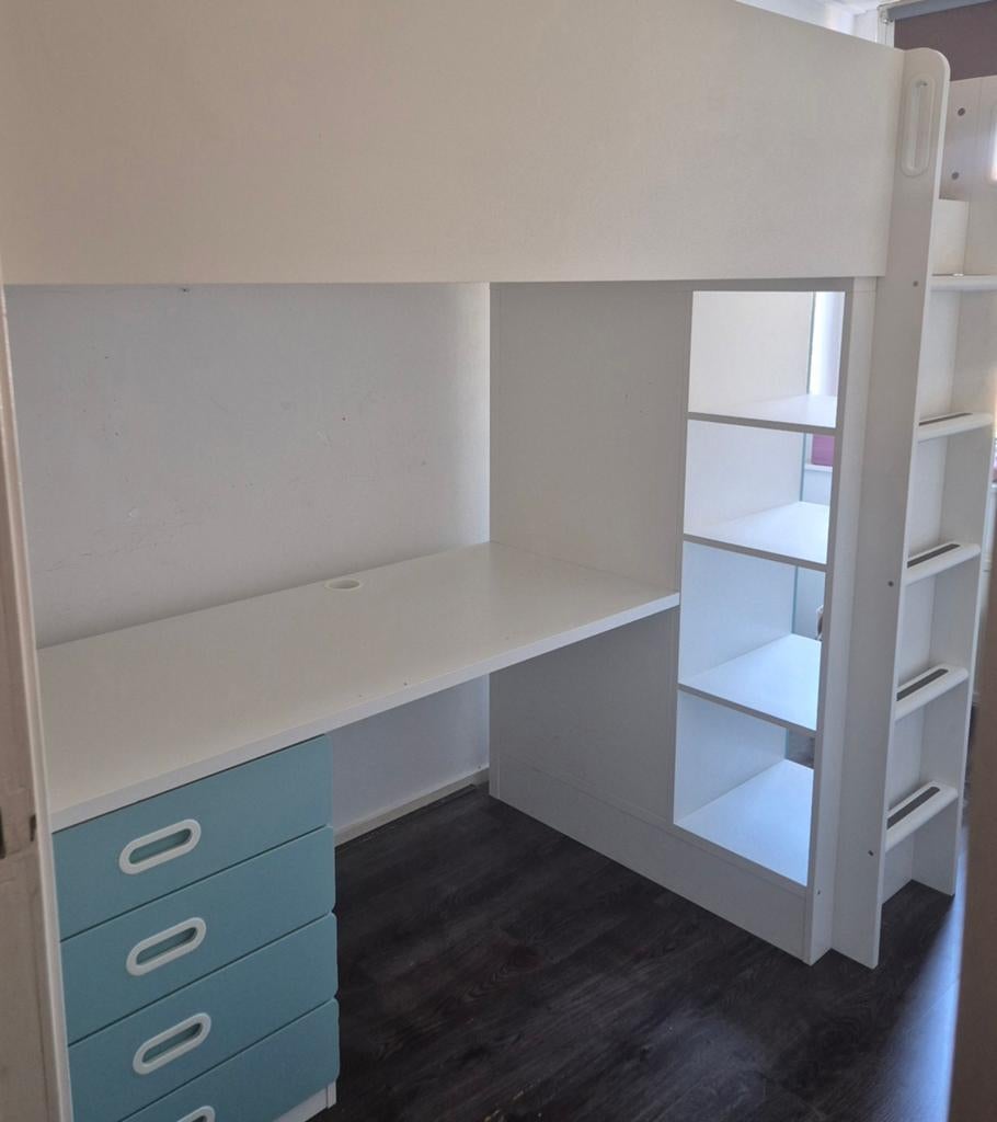 Ikea hoogslaper/buro/kledingkast in een!, Ophalen, Gebruikt, Hoogslaper