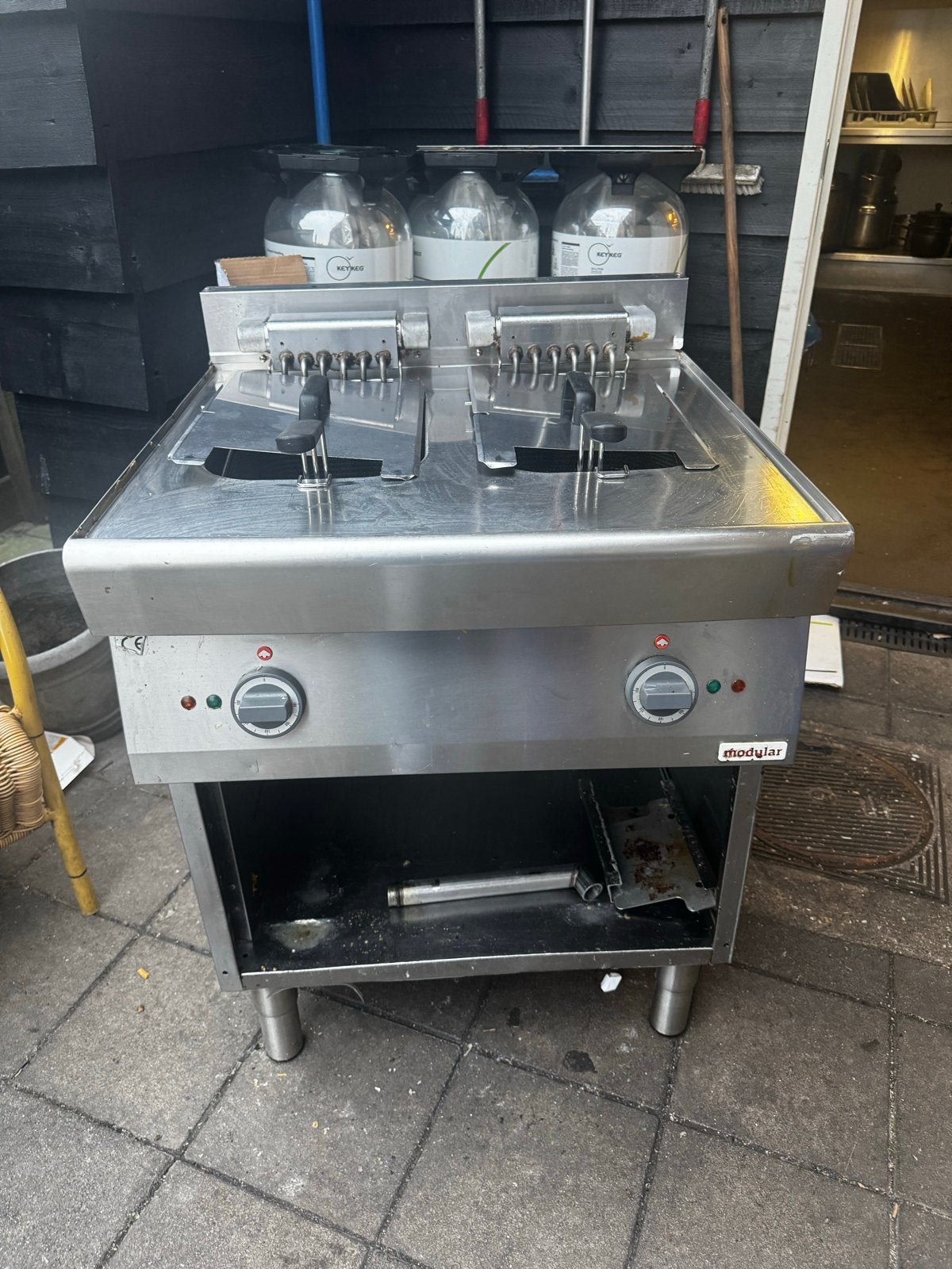 Professionele dubbele frituurpan - 70b x 90h x 70 diep, Ophalen, Gebruikt, Fornuis, Frituur en Grillen