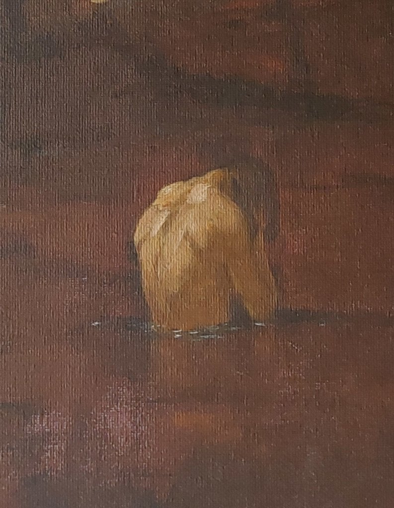 Schilderijtje van Badende Man - Olieverf, Portret of Personen, Ophalen of Verzenden, Olieverf, Klassiek