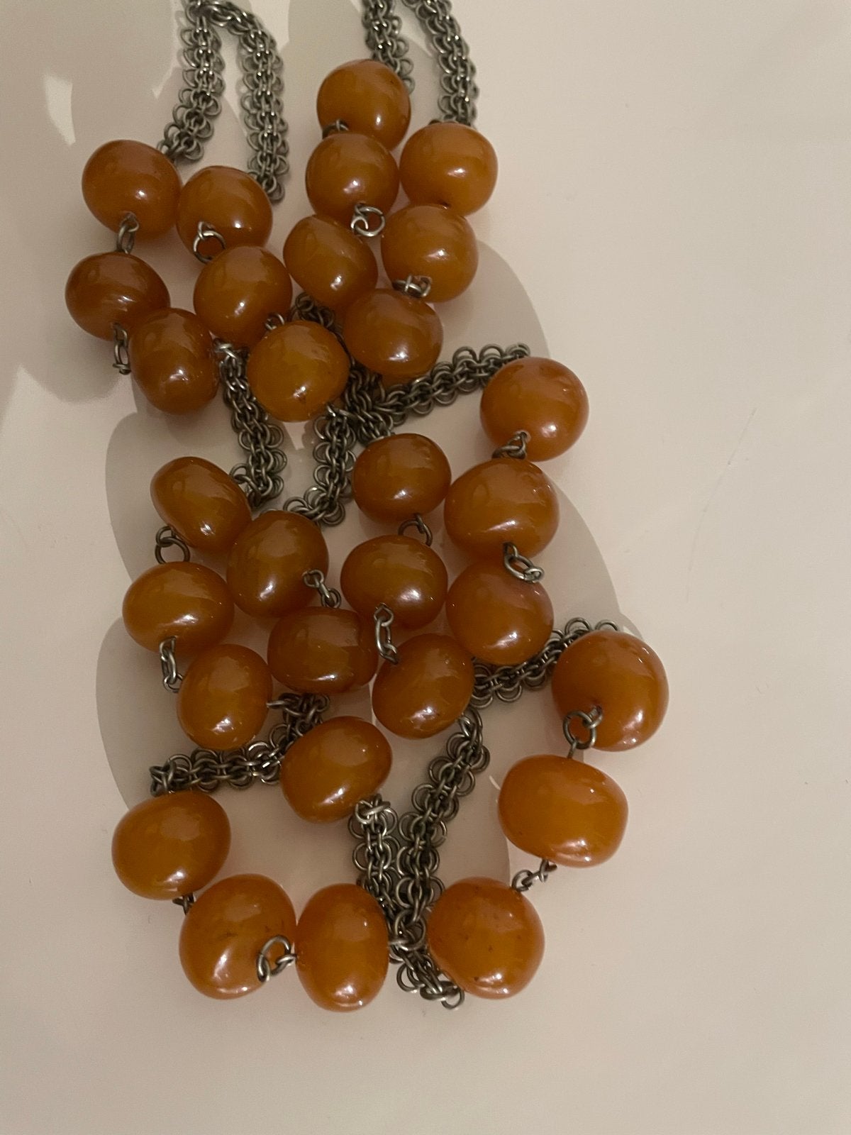 Oude Antieke Amber Keting, Ophalen, Gebruikt, Oranje, Overige materialen