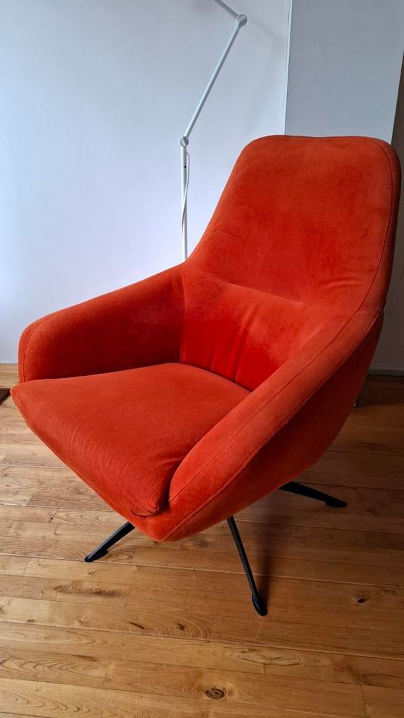 Homestock fauteuil Nightfall Juke oranje m. zwarte draaipoot, Huis en Inrichting, Fauteuils, Ophalen