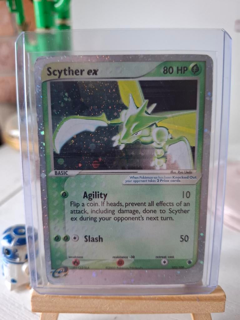 Scyther ex Pokémon kaart (Ruby & Sapphire 102/109), Ophalen of Verzenden, Gebruikt, Losse kaart, Foil