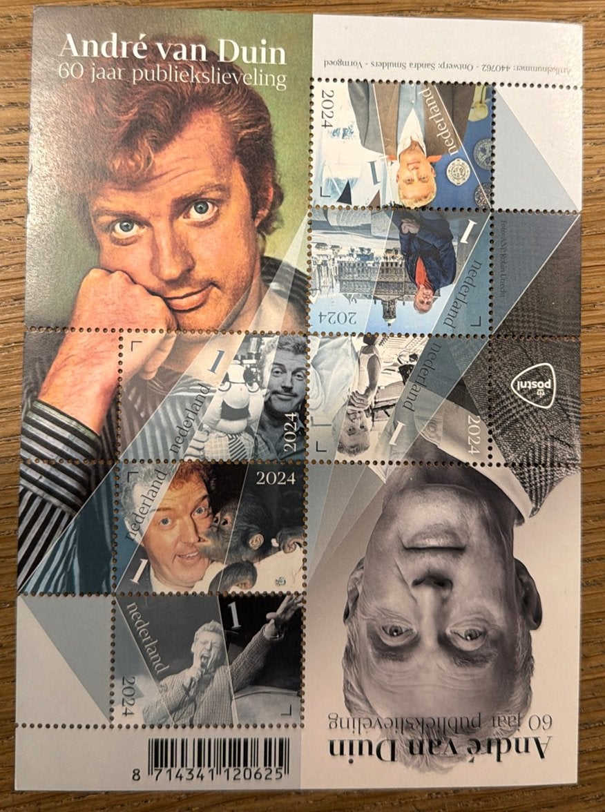 Postzegels pf. André van Duin. 60 jaar publiekslieveling, Postzegels en Munten, Postzegels | Nederland, Ophalen of Verzenden, Na 1940