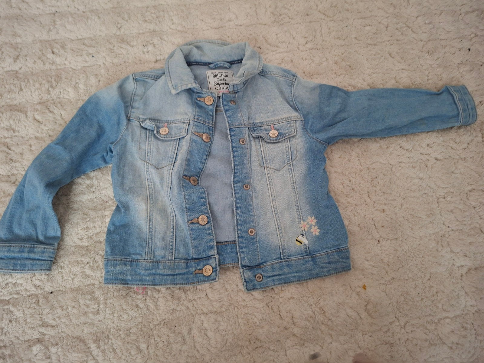 Spijkerjack meisje, Kinderen en Baby's, Kinderkleding | Maat 110, Ophalen of Verzenden, Zo goed als nieuw, Meisje, Jas