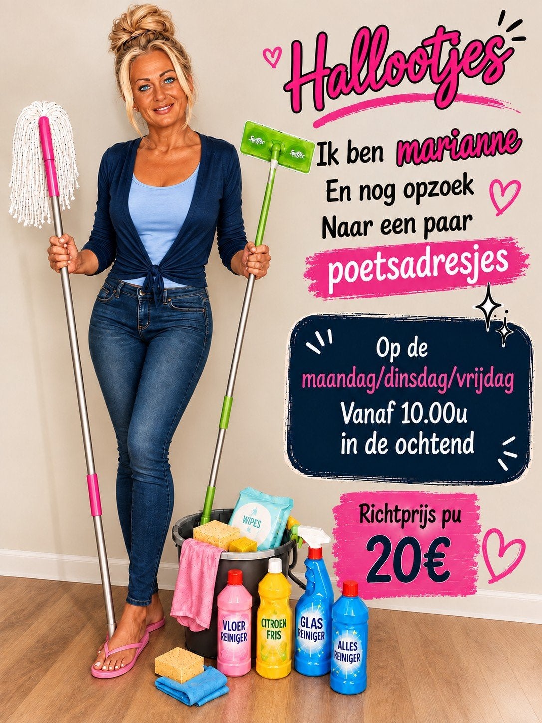 POETSHULP/SCHOONMAAKSTER, Overige niveaus, Vanaf 10 jaar, Overige vormen