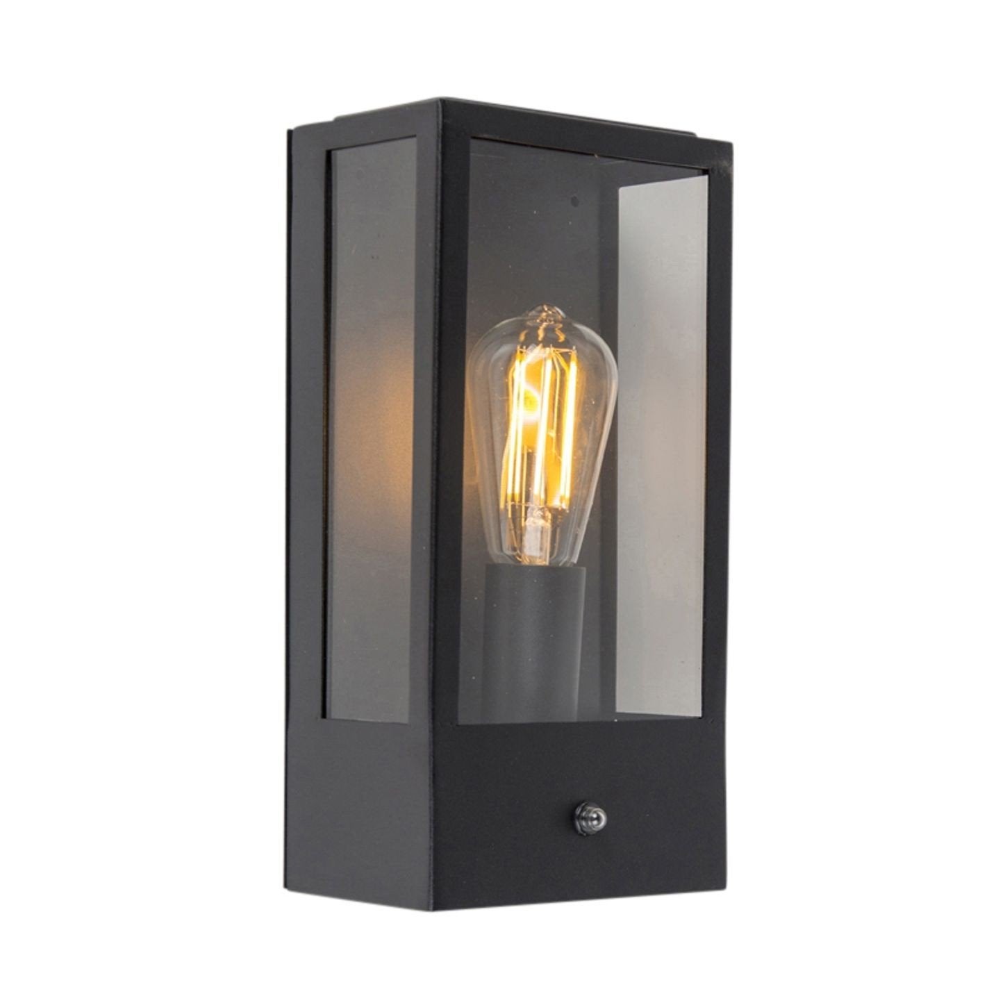 Nieuwe Qazqa Rotterdam WL Black PIR buitenlamp, Bewegingssensor, Minder dan 50 watt, Overige typen, Nieuw