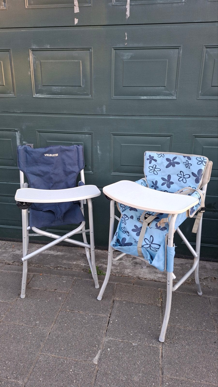 2x inklapbare camping kinderstoelen Vrijbuiter 2 voor 40,-, Ophalen, Gebruikt, Inklapstoel, Gordel(s)