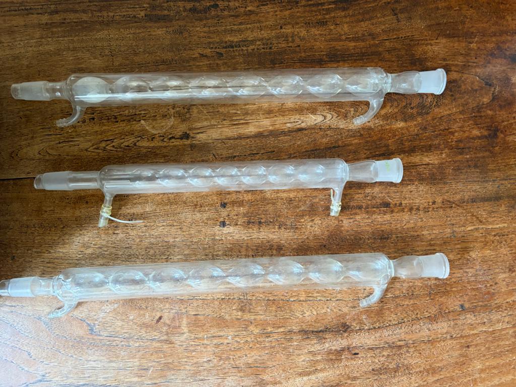Set van 3 laboratorium Liebig koelers, Antiek en Kunst, Antiek | Glas en Kristal, Ophalen of Verzenden