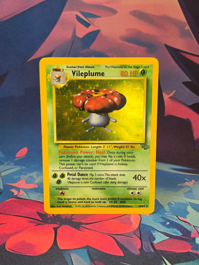 Vileplume Holo 15/64 Vintage Pokémon Kaart, Ophalen of Verzenden, Zo goed als nieuw