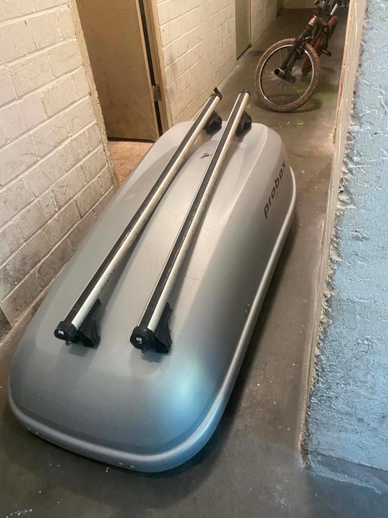 Hapro Probox 320 Dakkoffer met dakdragers, Ophalen, Gebruikt