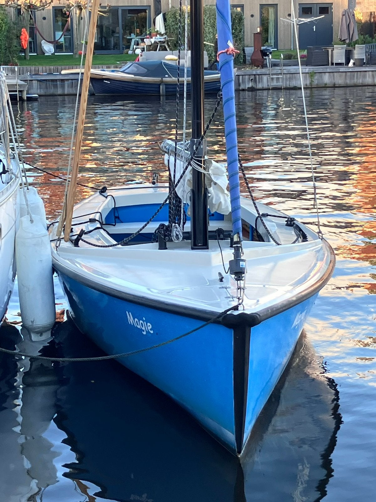 Hoora Polyvalk, lichtblauw, compleet, Watersport en Boten, Ophalen, Gebruikt, 3 pk, Grootzeil