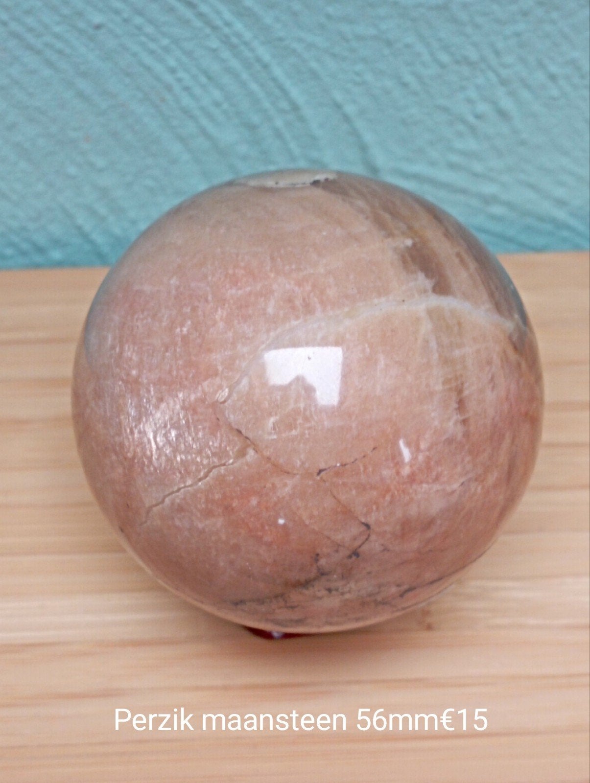 Perzik maansteen bol 56mm, Ophalen of Verzenden, Mineraal