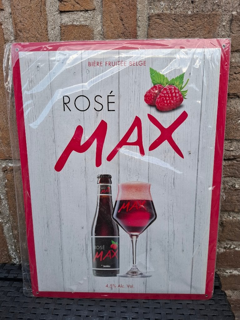Reclamebord Rosé Max bier, Ophalen of Verzenden, Nieuw, Reclamebord, Plaat of Schild, Overige merken