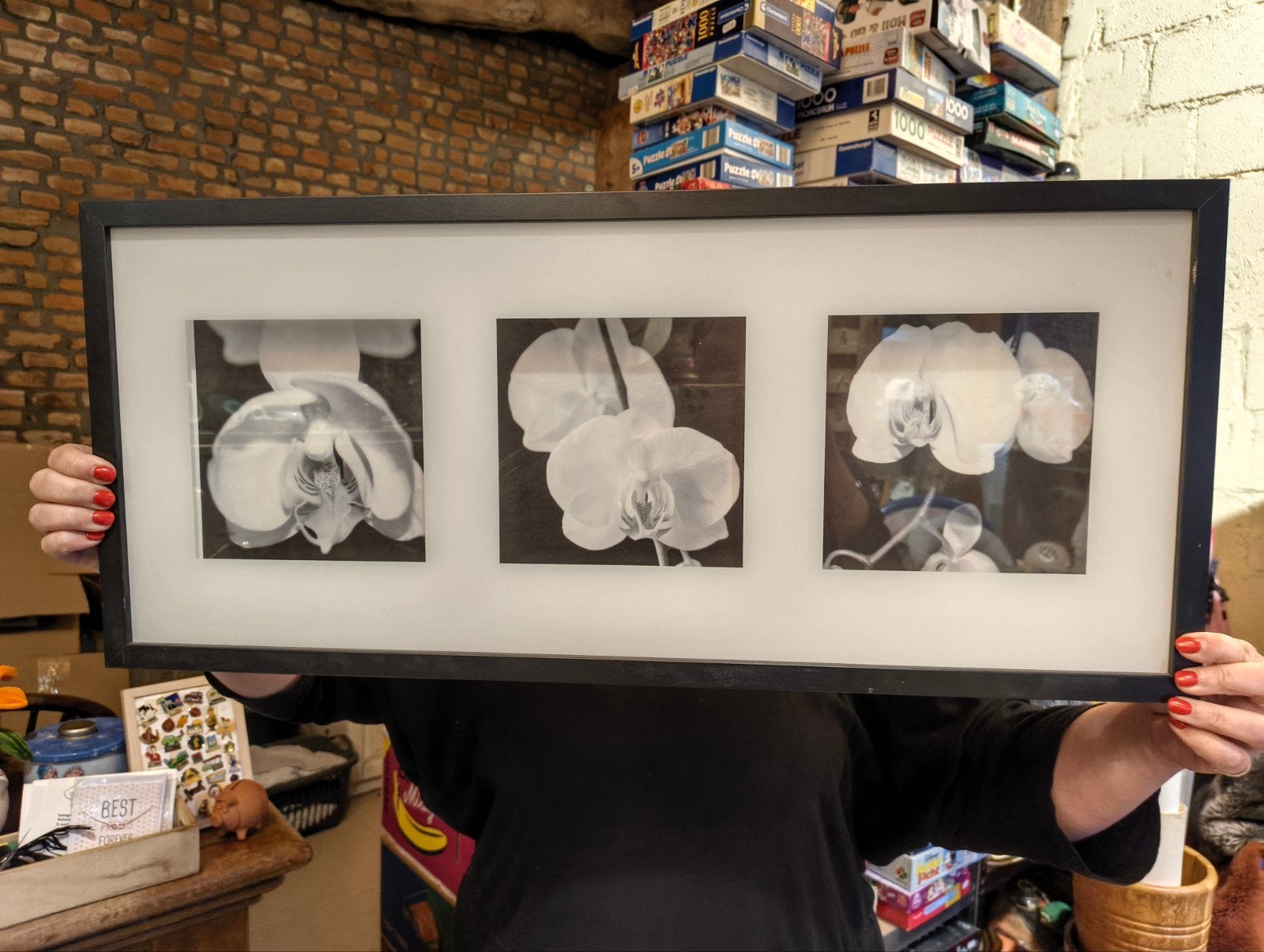 IKEA Erikslund zwarte fotolijst voor 3 foto's, Ophalen, Gebruikt, Minder dan 50 cm, 50 tot 75 cm
