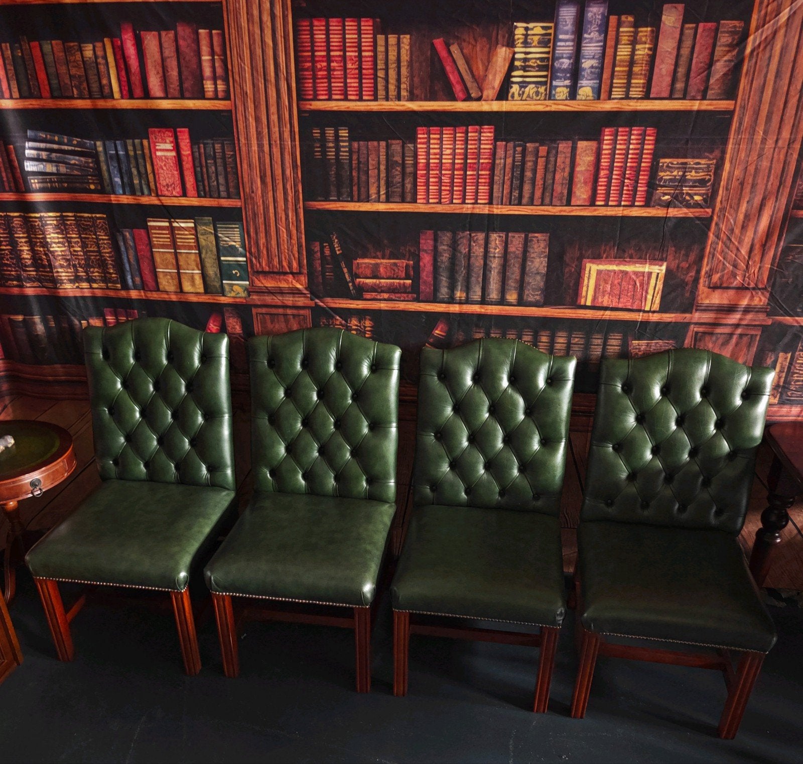 Chesterfield Eetkamerstoelen Groen Leer Springvale, Huis en Inrichting, Stoelen, Bollenmarkt 14c Zwaagdijk Oost, Overige kleuren