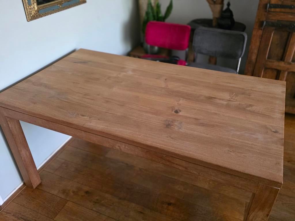 Strakke eettafel Teak, Huis en Inrichting, Tafels | Eettafels, Gebruikt, 200 cm of meer, Rechthoekig, 50 tot 100 cm