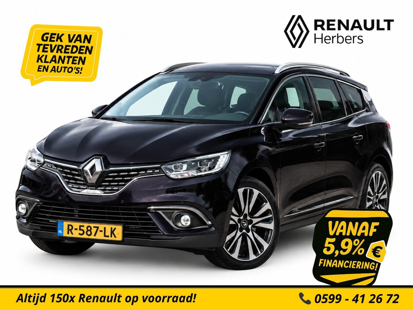 Renault Grand Scénic 1.2 TCe Initiale Paris 7p. PANO / BOSE, Auto's, Voorwielaandrijving, Verwarmde buitenspiegels, Gebruikt, Euro 6