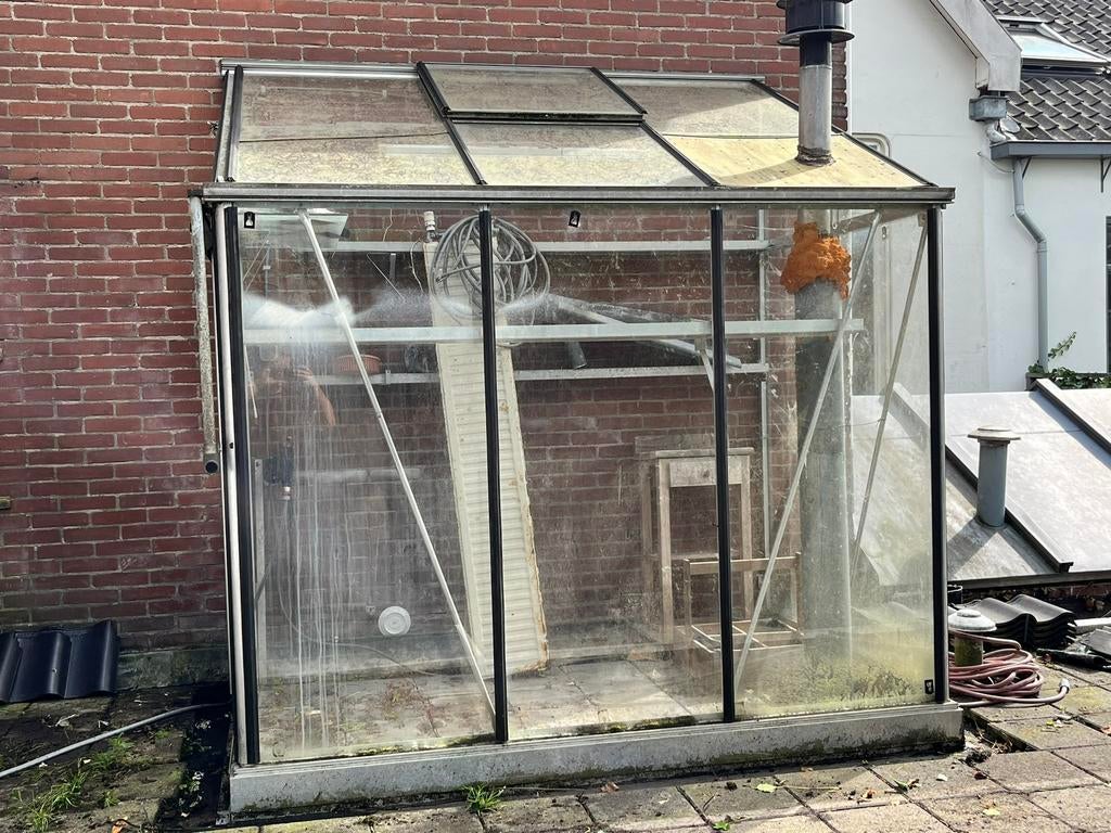 Glazen kweekkas / Gevelkas / kas., Ophalen, Glas, Gebruikt, Aluminium
