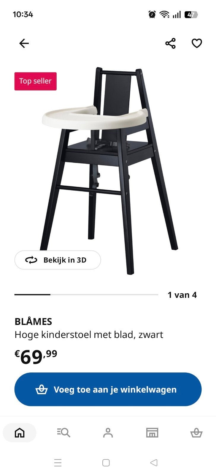 Kinderstoel Blames zwart, Kinderen en Baby's, Ophalen, Zo goed als nieuw, Overige typen