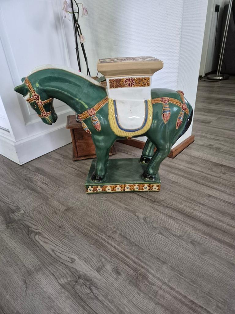Vintage Chinees keramiek paard - plantenstandaard, Ophalen of Verzenden
