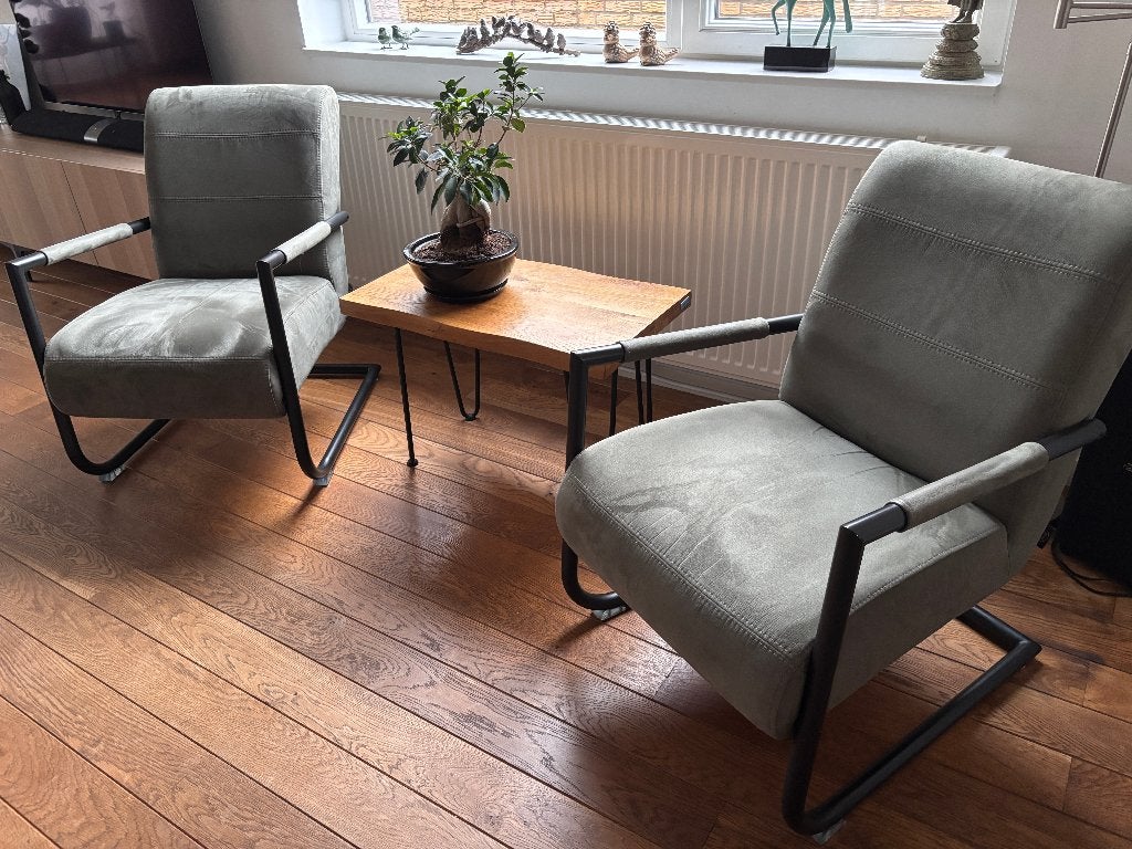 Twee comfortabele fauteuils in zeer goede staat, Ophalen, 75 tot 100 cm, Zo goed als nieuw, Metaal