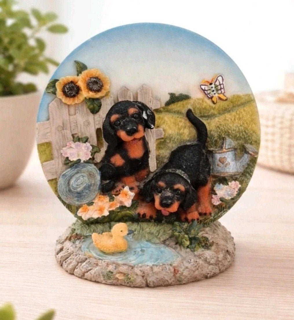 3D Bordje met Houder - Schattige Puppy's, Ophalen of Verzenden, Gebruikt, Dier
