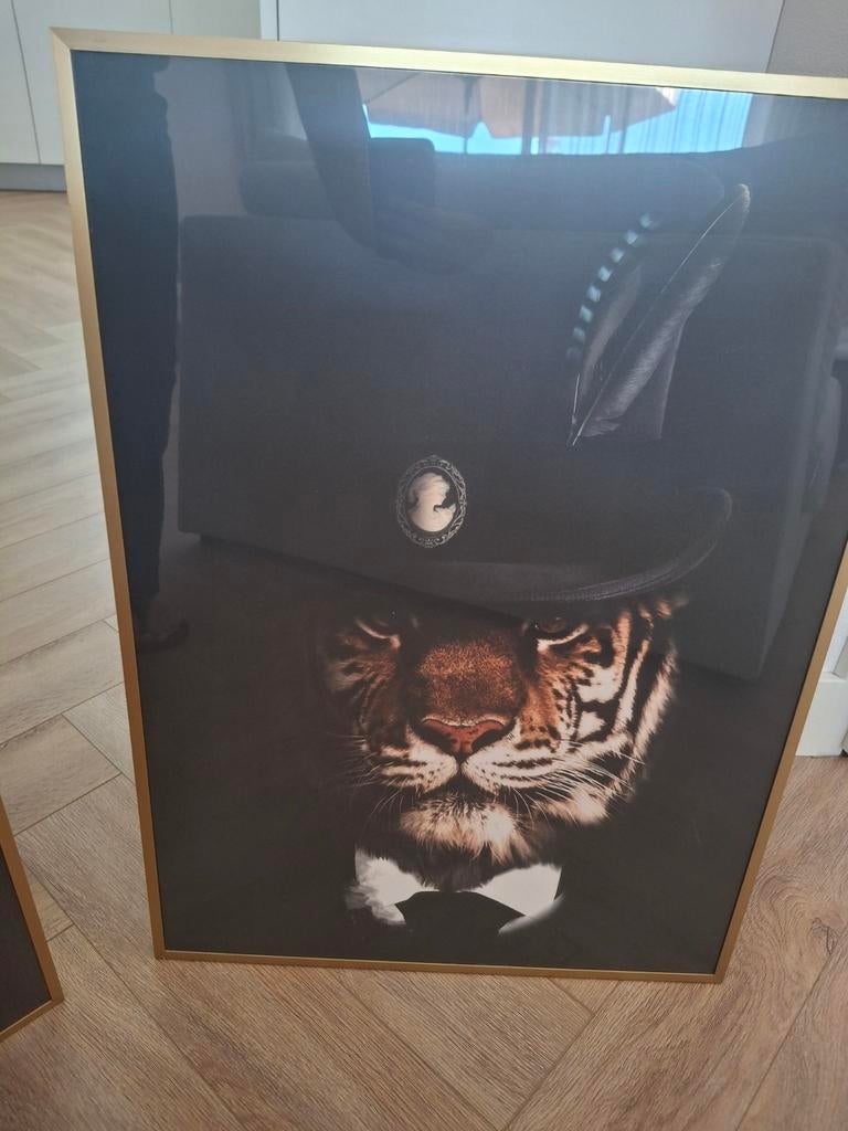Schilderij tijger, Ophalen of Verzenden, Minder dan 50 cm, Schilderij