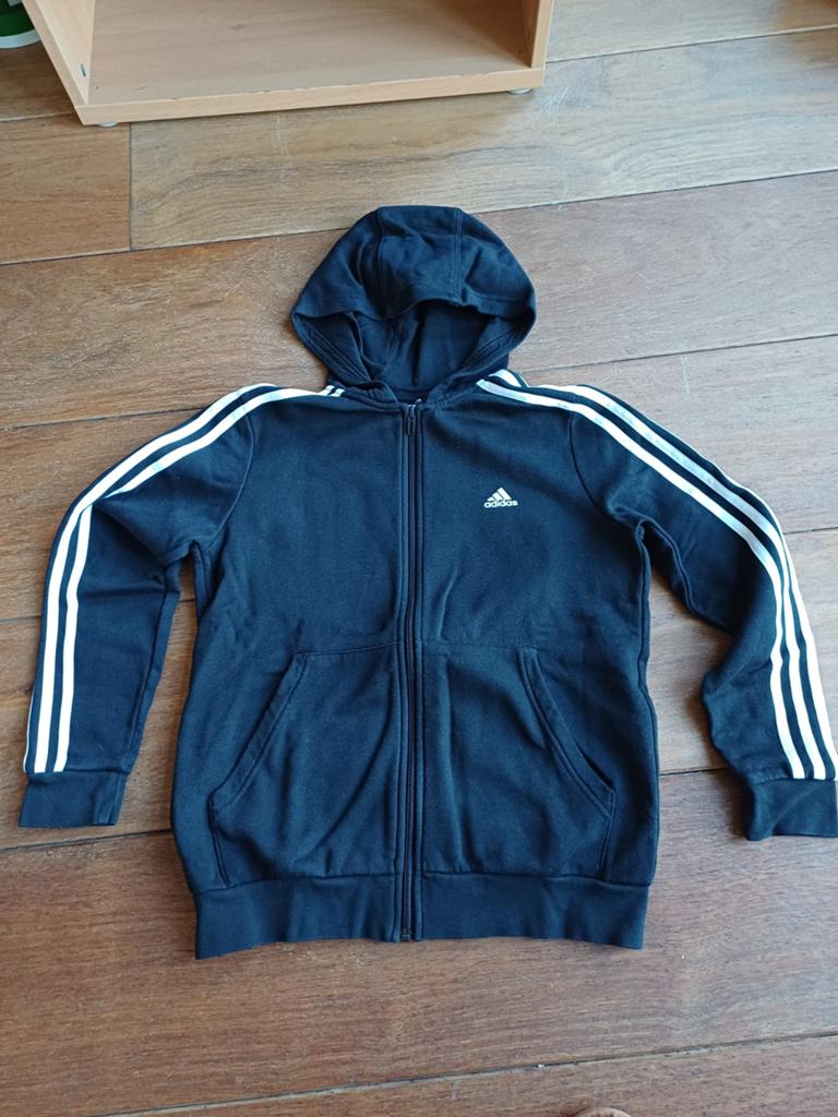 Adidas vest maat 164 zwart, Adidas, Gebruikt, Jongen of Meisje, Trui of Vest