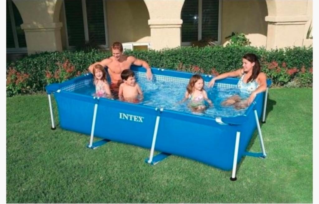 Intex zwembad compleet met toebehoren, Tuin en Terras, Ophalen, Zo goed als nieuw, Opzetzwembad, Rechthoekig