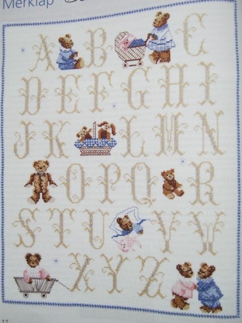 Borduurpatroon    Beren merklap   nr 6871, Verzenden, Nieuw, Handborduren, Patroon