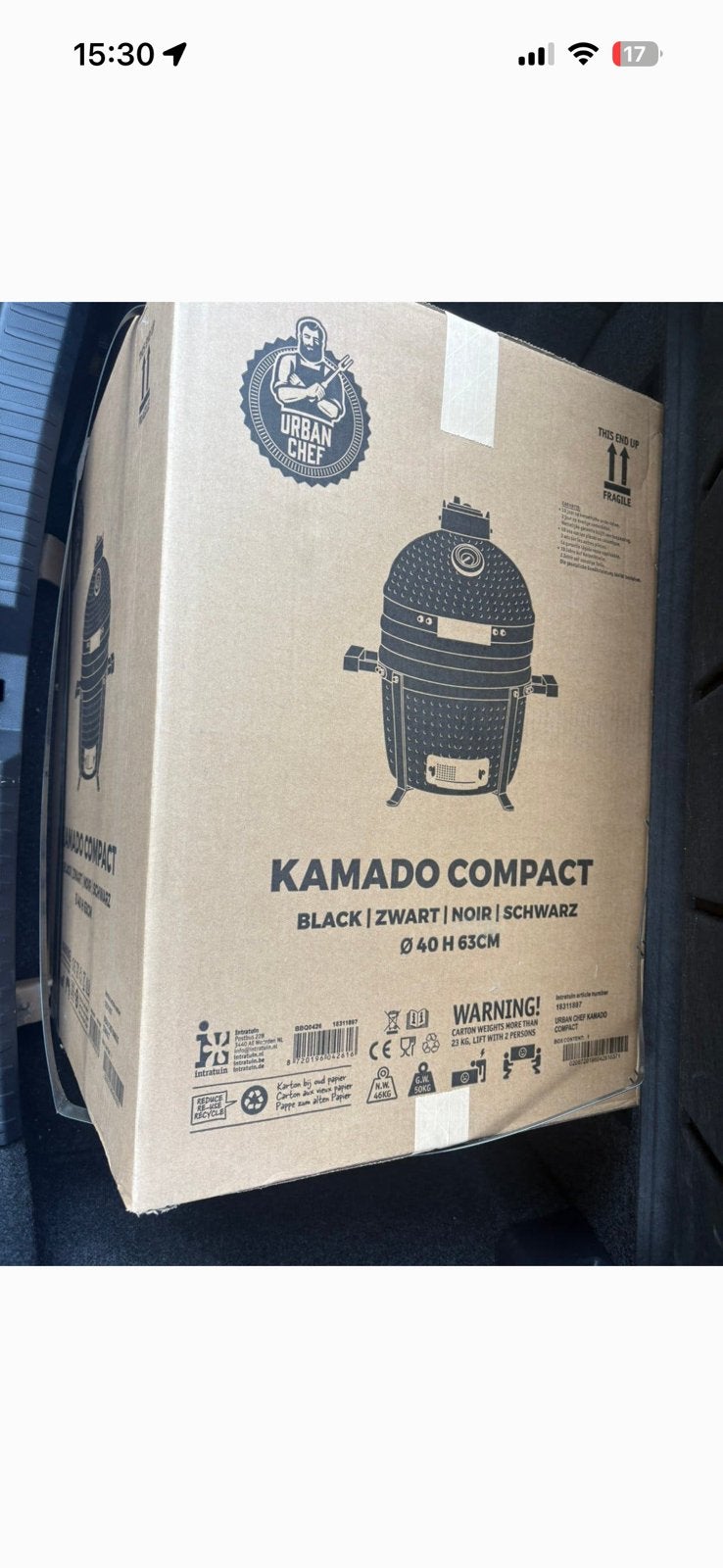 Kamado Compact 16inch Barbecue incl Onderstel, Nieuw in Doos, Ophalen of Verzenden, Zo goed als nieuw