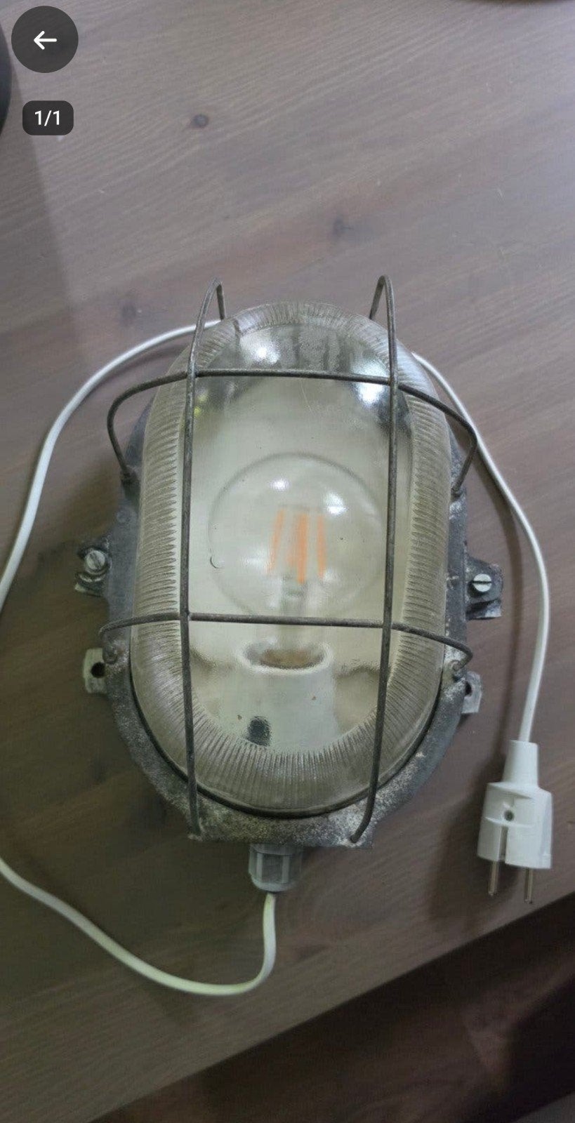 Industriële wandlamp met kooi - Vintage look, Metaal, Overige merken, Gebruikt, Grijs