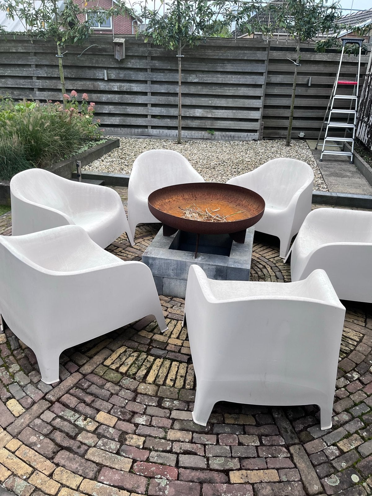 6 Skarpo loungestoelen, Ophalen, Gebruikt, Kunststof